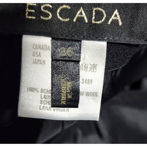 Escada Black Wool Skirt – Zip & Button Closure, Size S, Made in Germany - Picture 2 of 7